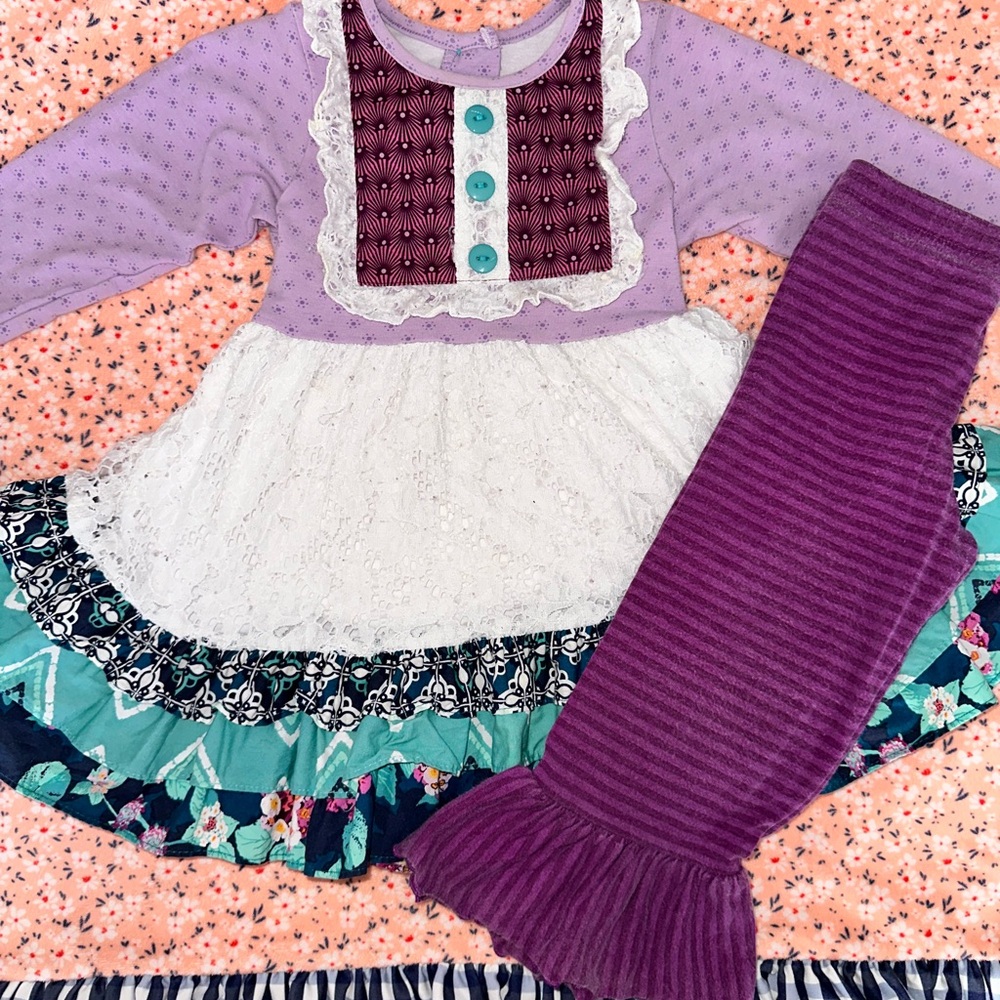 RRR Ruffle tunic & matching bottoms